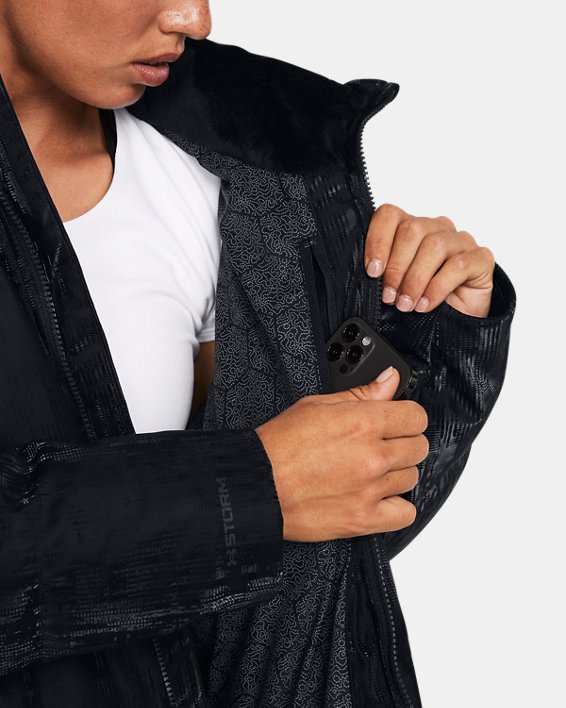 Women's ColdGear® Infrared Down Puffer Shine Jacket, Black, pdpMainDesktop image number 3